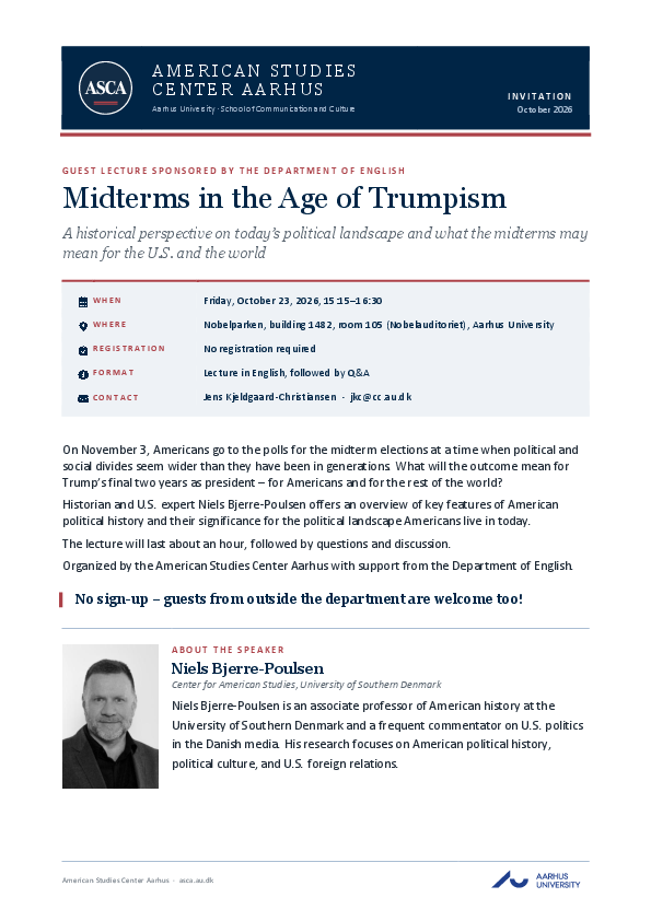 Poster for the lecture Midterms in the Age of Trumpism